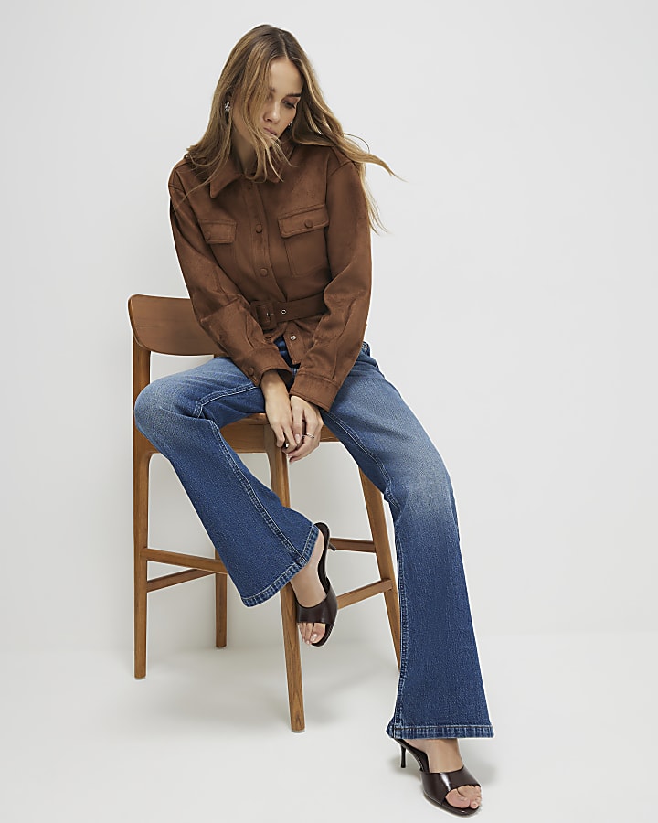 Blue Mid Rise Bootcut Jeans