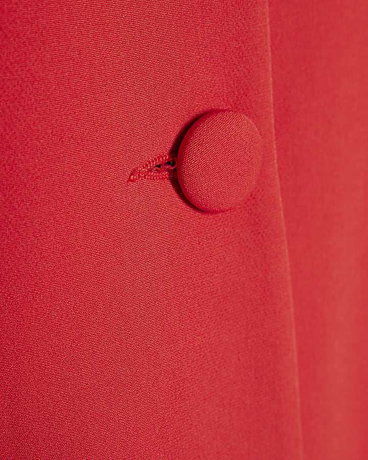 Red Tailored Longline Waistcoat