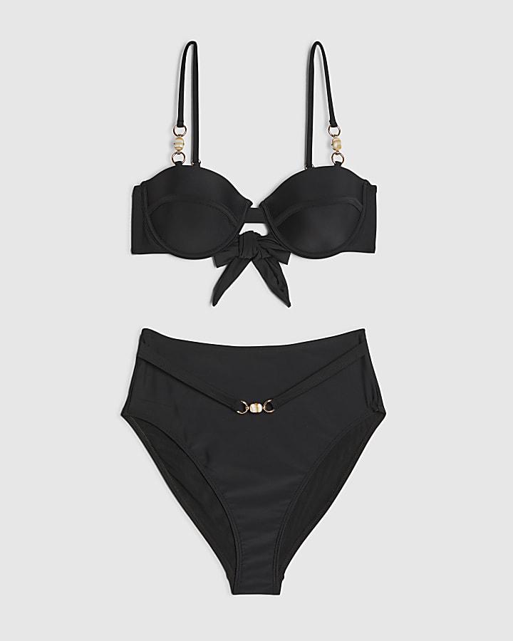 Black Shaping Notch Bikini Top