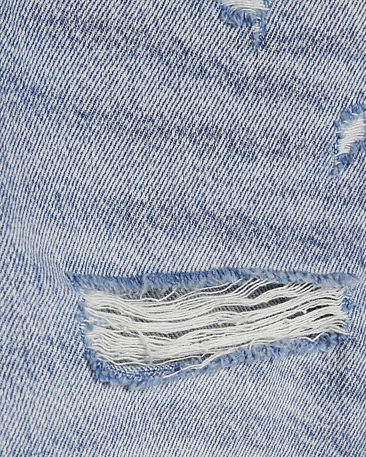 Blue Denim Ripped Shorts