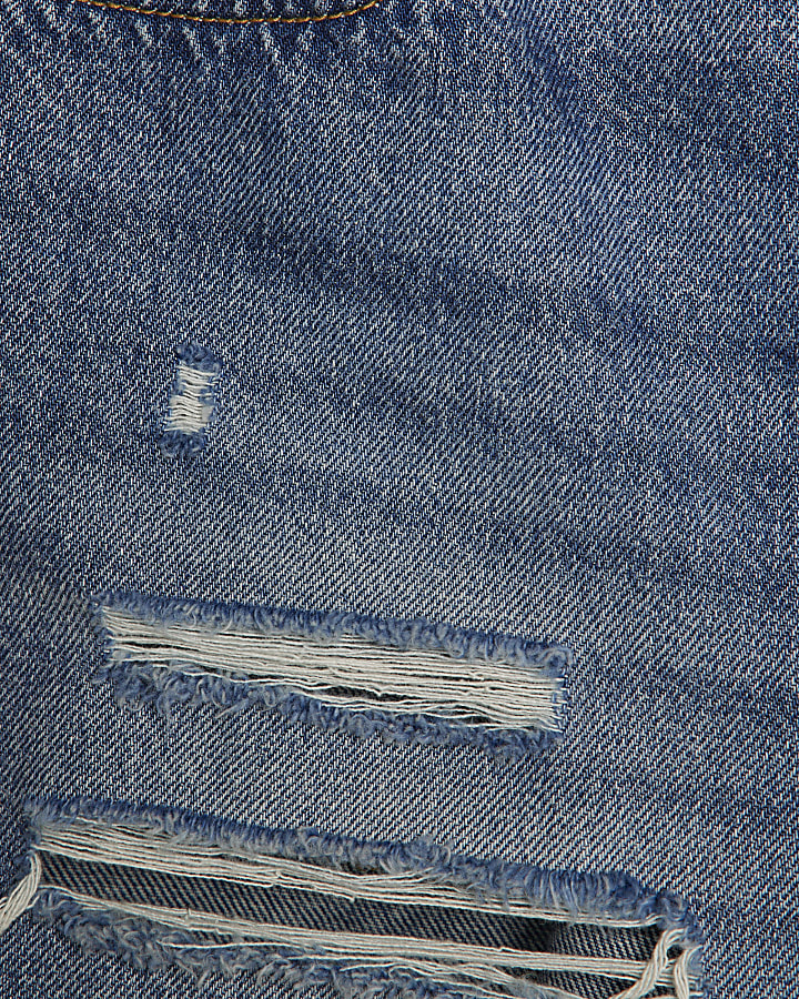 Blue Denim Ripped Shorts