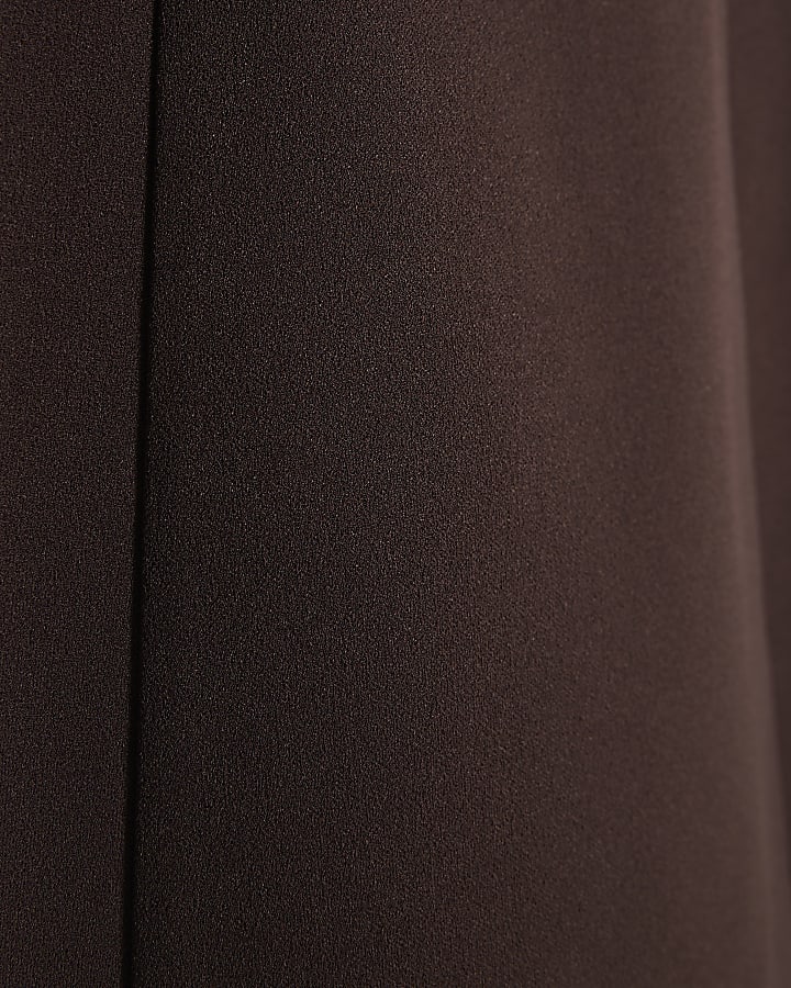 Brown Sleeveless Drape Mini Dress