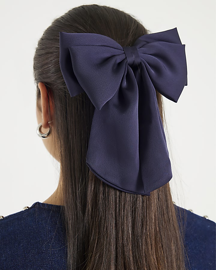 Blue Bow Hair Clip
