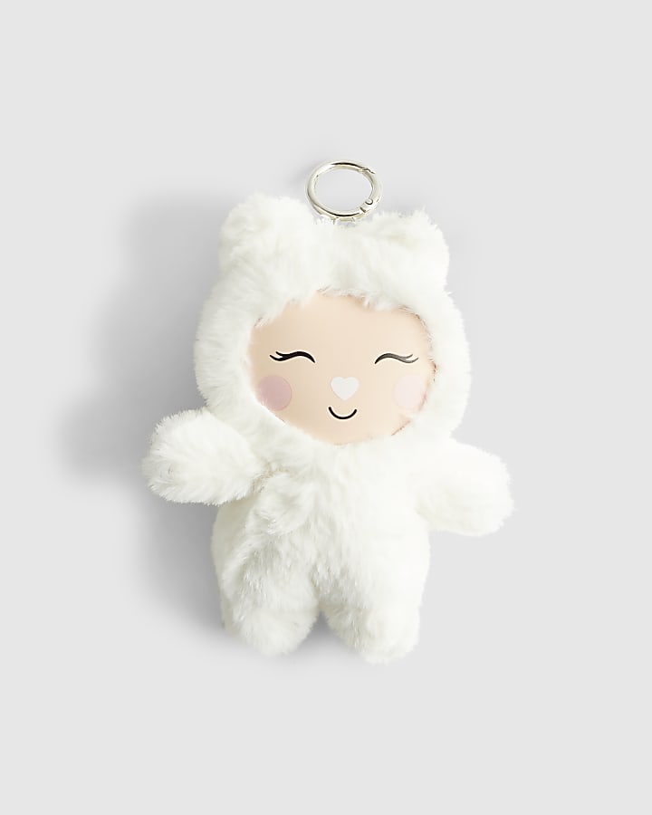 White monster bag charm