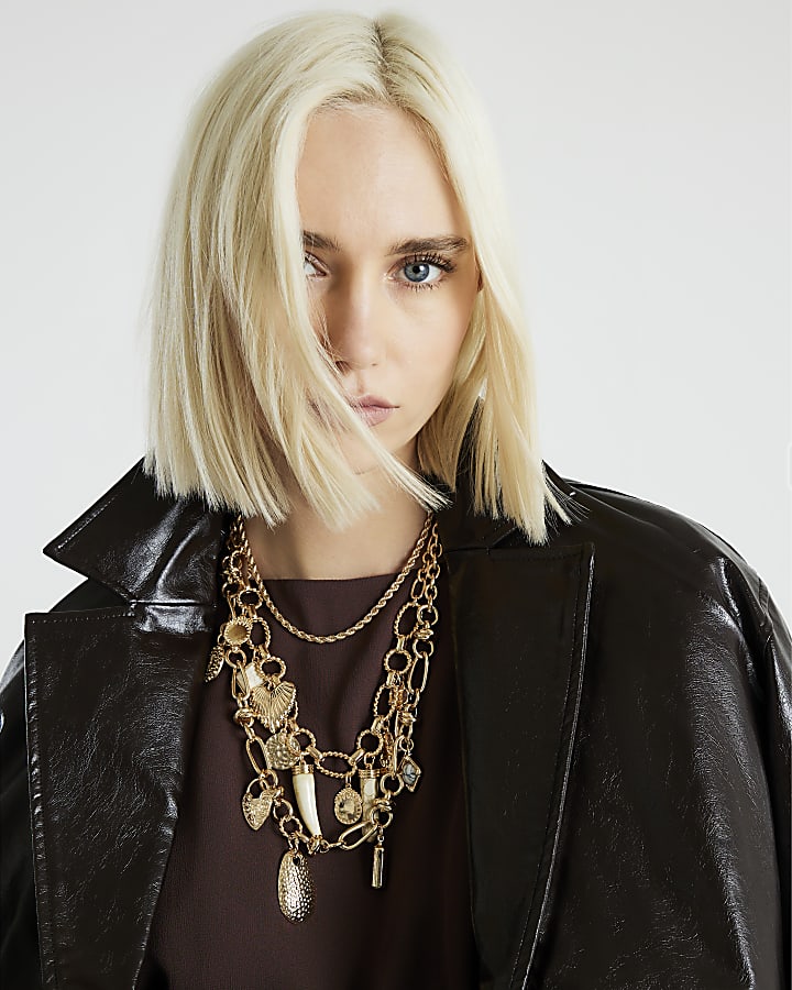 Gold Mix Charm Necklace