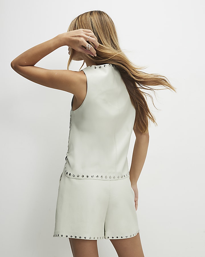 Cream Studded Cami Top