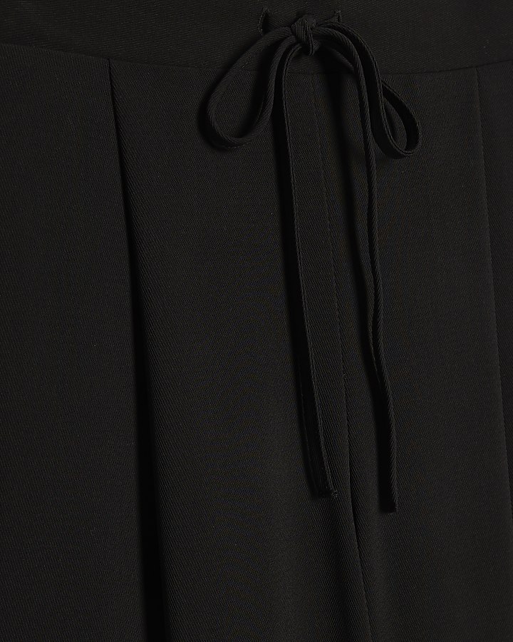 Black Tailored Elasticated Wide Leg Trousers