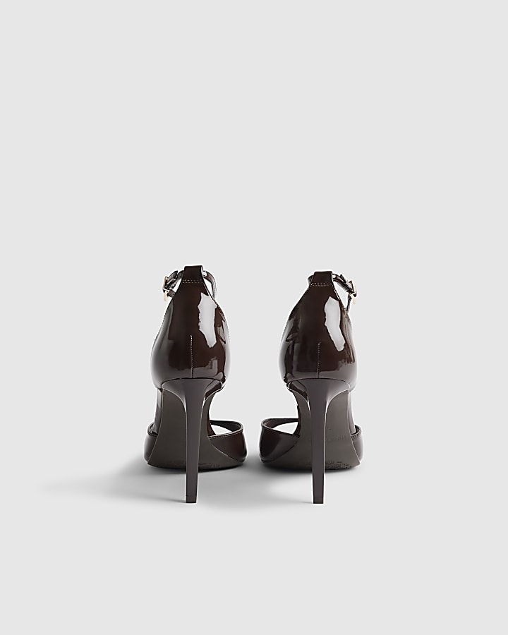 Brown Closed Back Heels