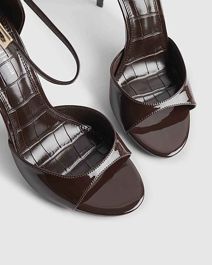 Brown Closed Back Heels