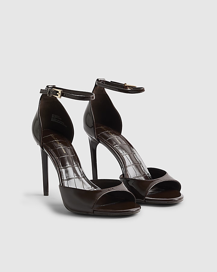 Brown Closed Back Heels