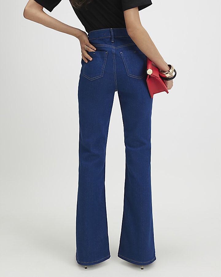 Blue Chain Charm Bootcut Jeans