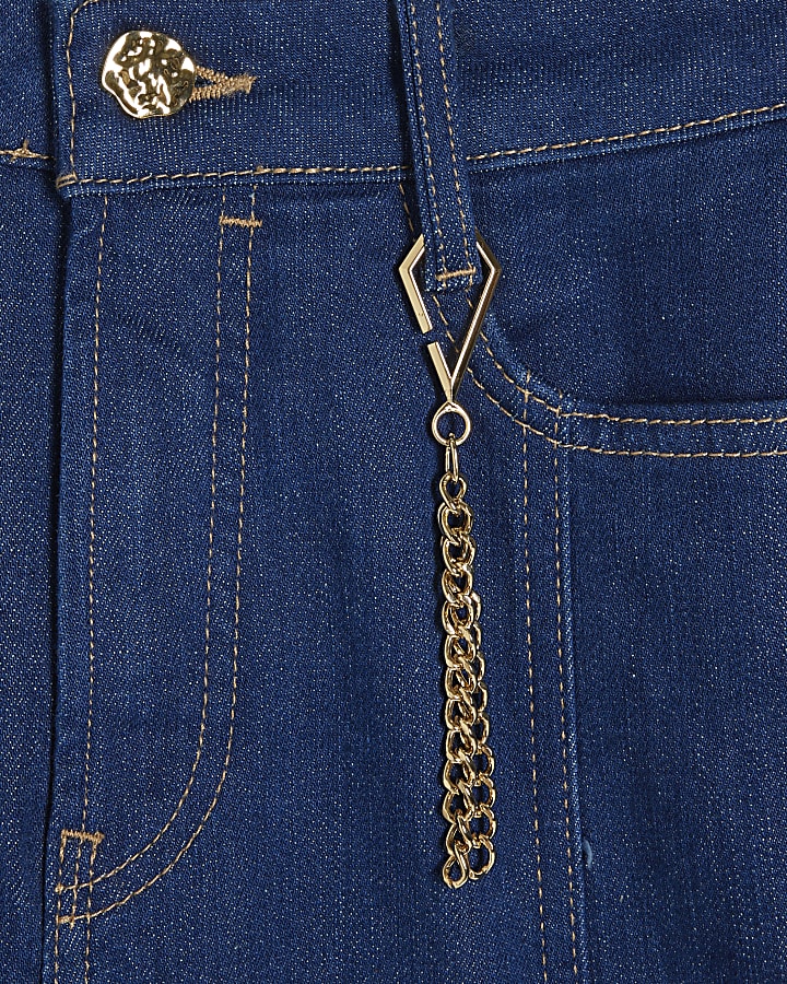 Blue Chain Charm Bootcut Jeans