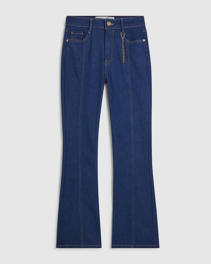 Blue Chain Charm Bootcut Jeans