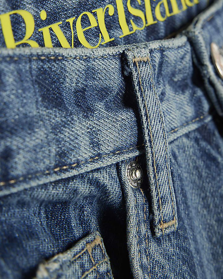 Blue Stripe Wide Leg Jeans