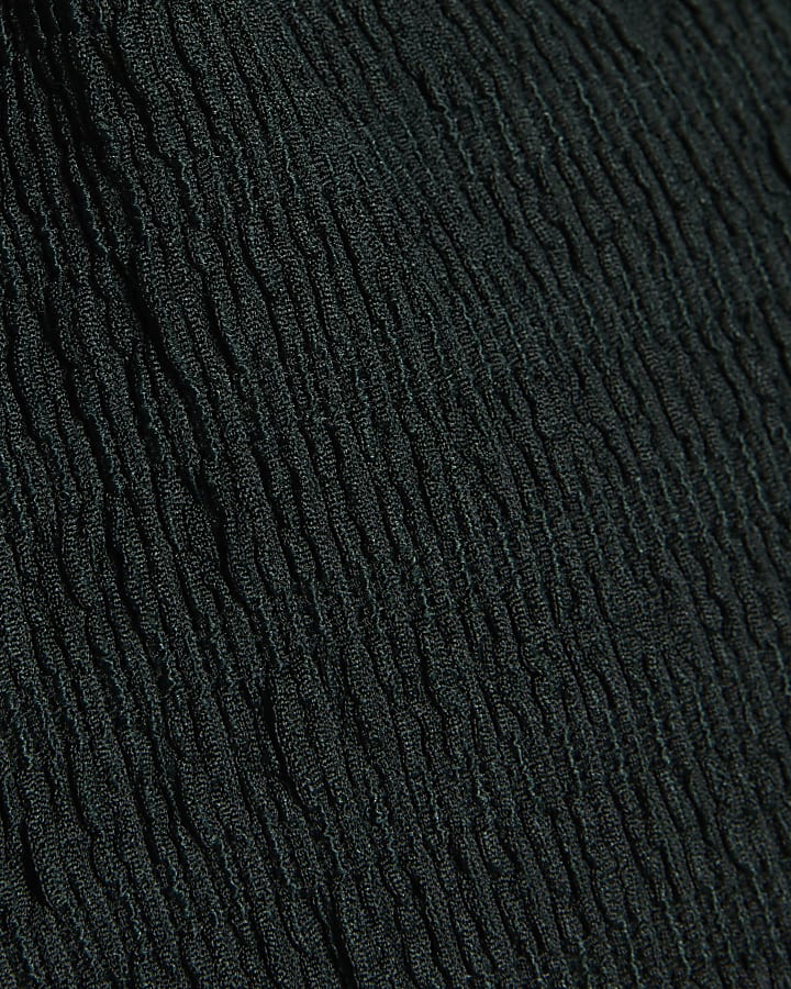 Green Textured Fitted T-Shirt