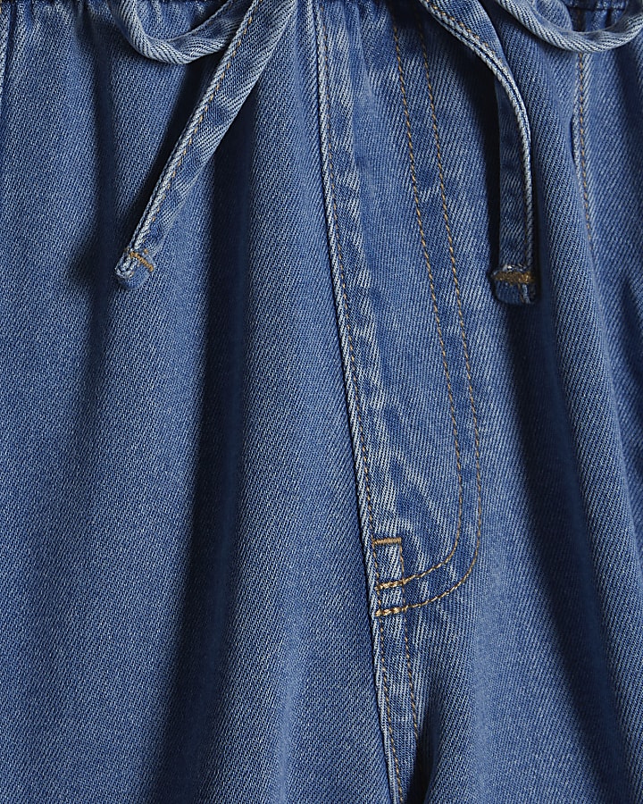 Blue Elasticated Waist Cargo Shorts