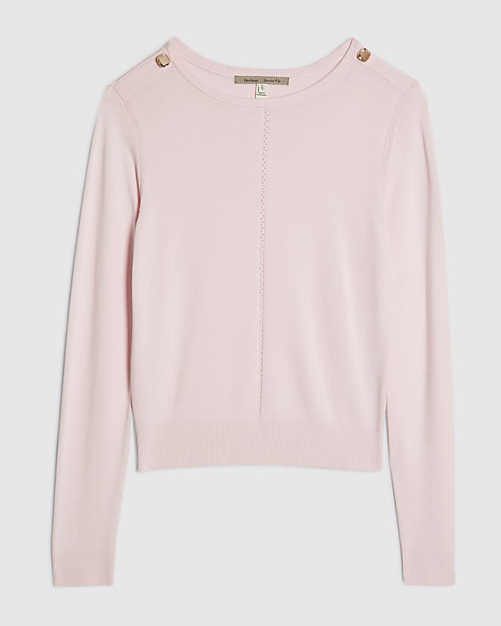Pink Long Sleeve Knitted Top