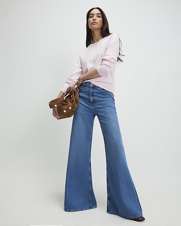 Pink Long Sleeve Knitted Top