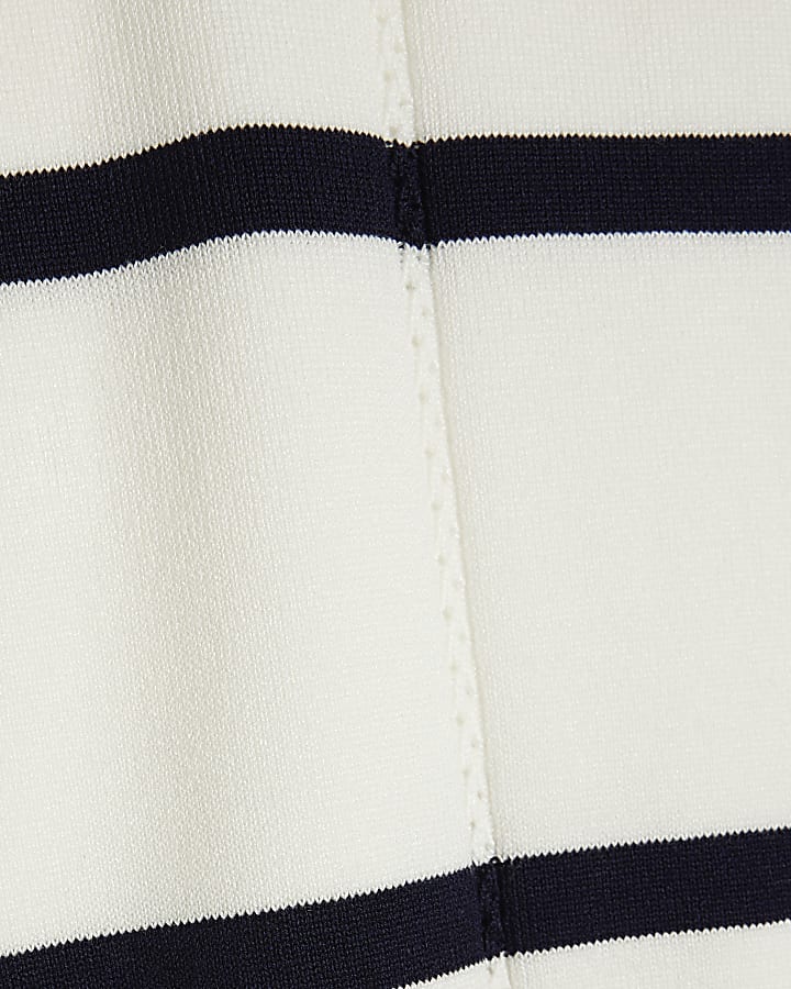 Navy Long Sleeve Striped Knitted Top