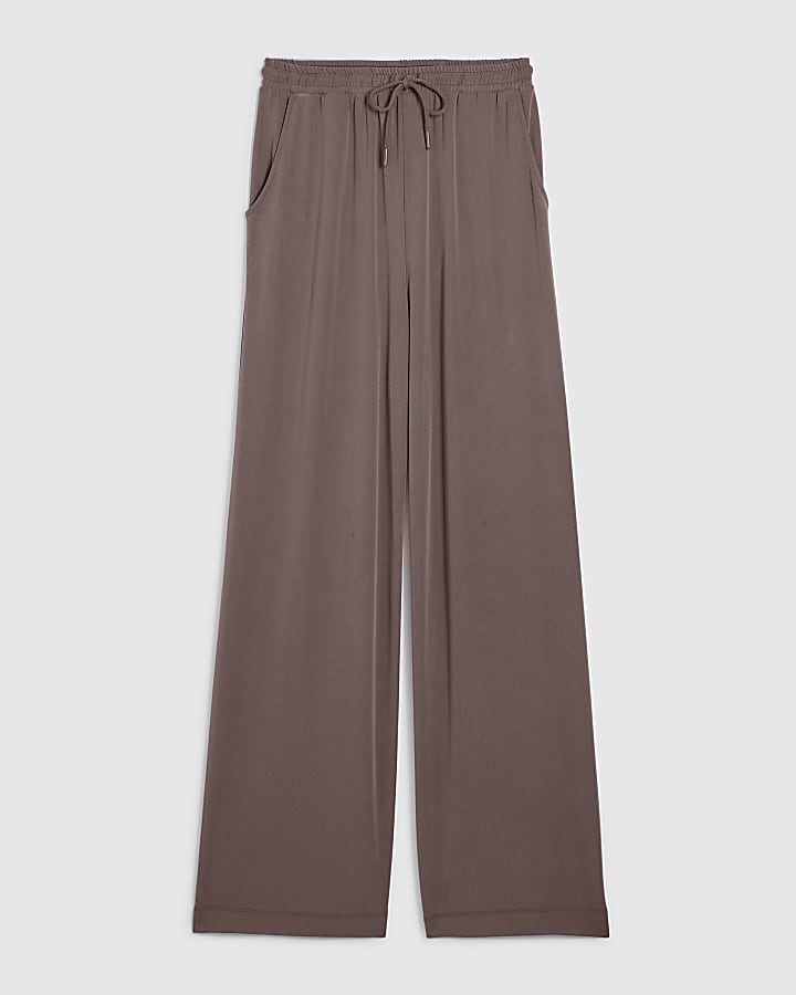 Brown Soft Touch Wide Leg Trousers