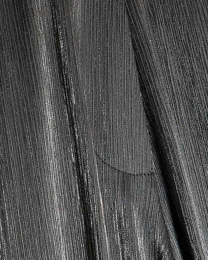 Black Metallic Tapered Trousers