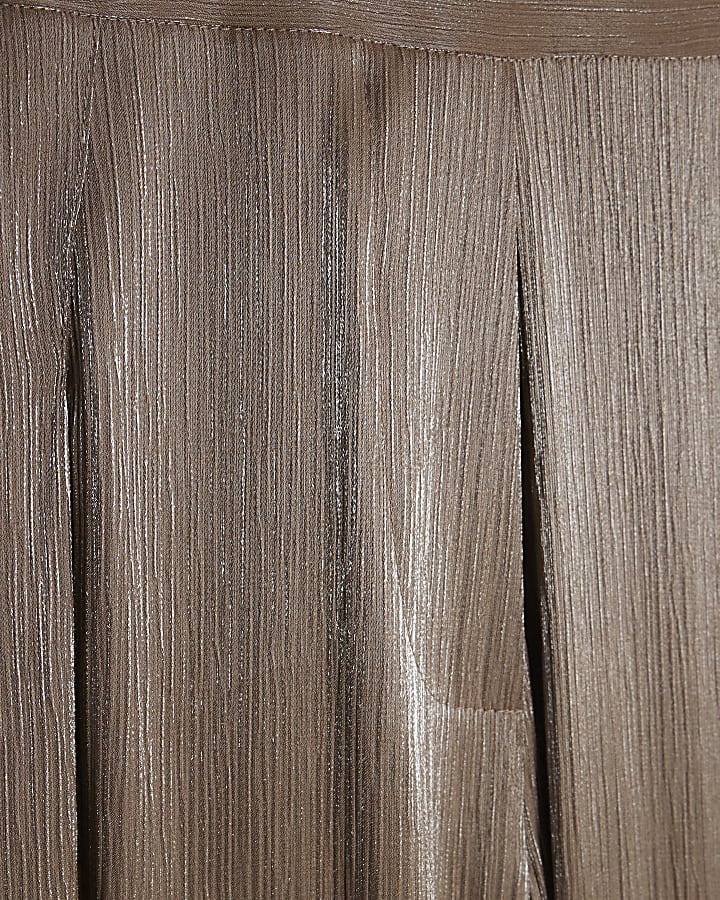 Beige Metallic Tapered Trousers