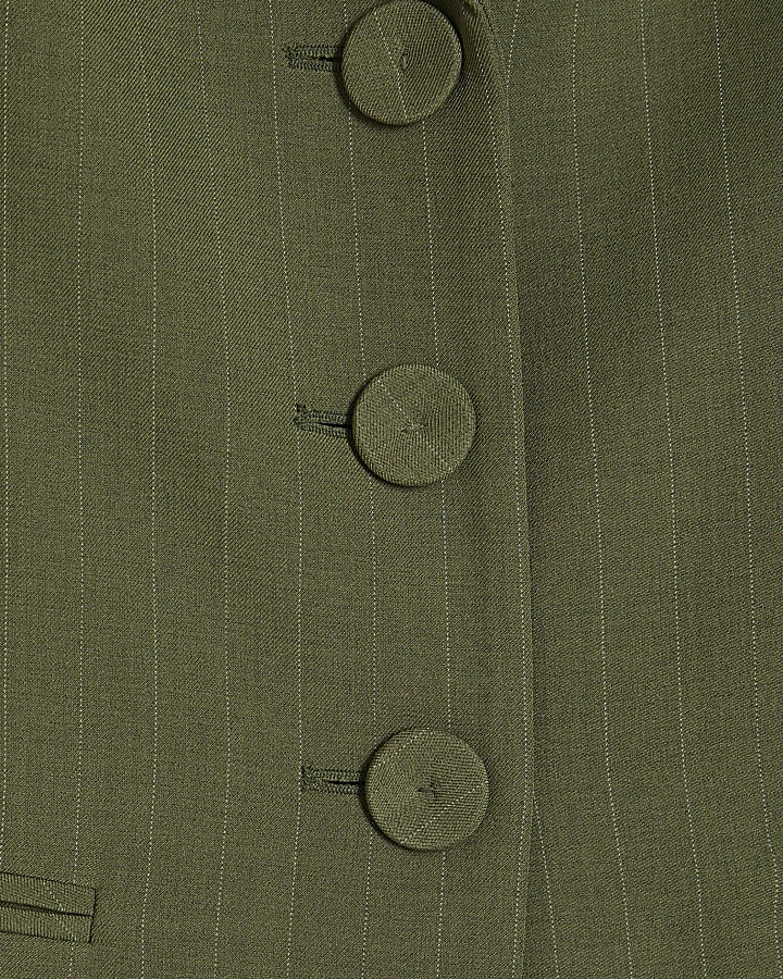 Green Stripe Oversized Duster Coat