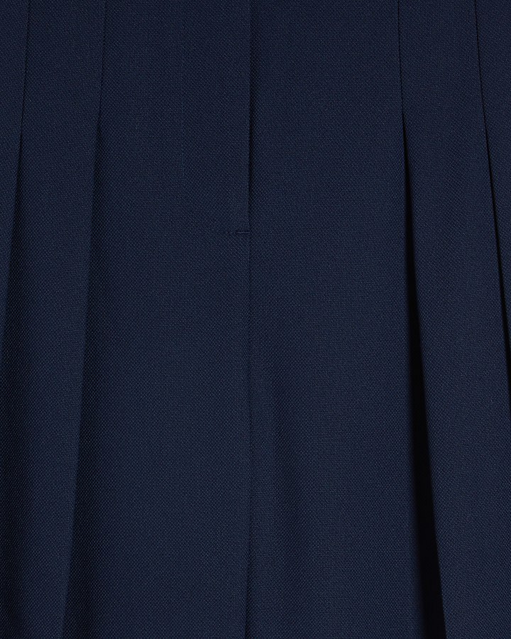 Navy High Waisted Wide Leg Trousers