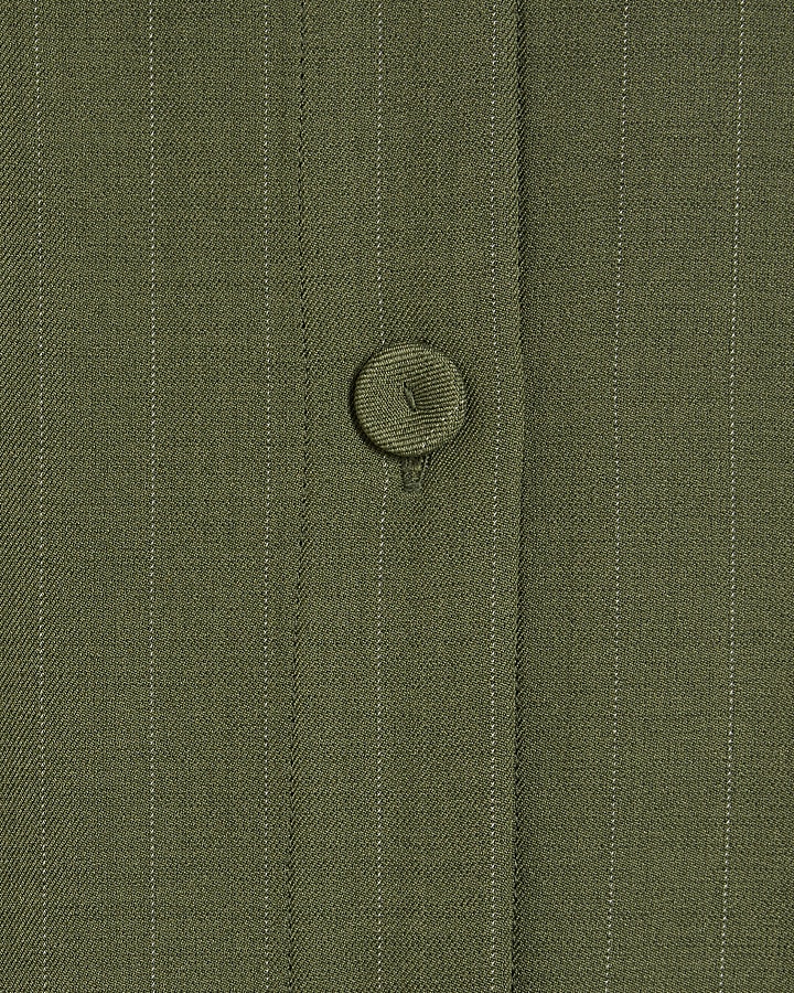 Green Stripe Tie Back Detail Shirt