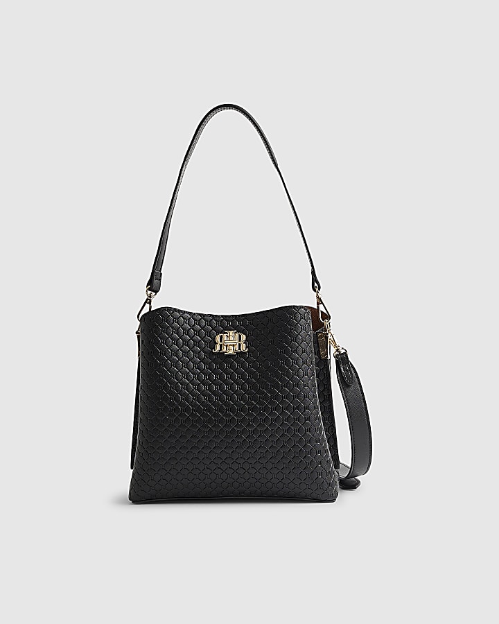 Black Monogram Bucket Bag