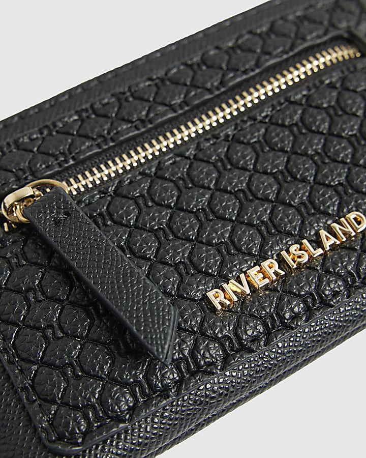 Black Monogram Embossed Mini Purse