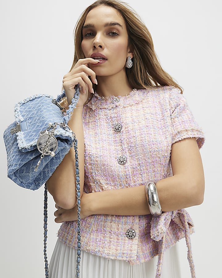 Pink Boucle Hybrid Mini Dress