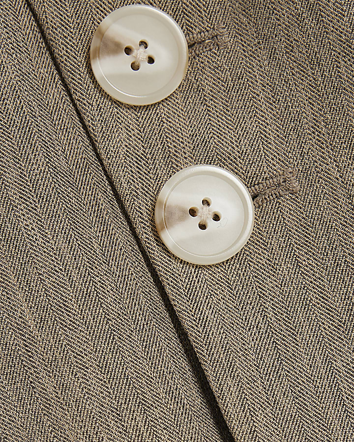 Beige Asymmetric Belted Waistcoat