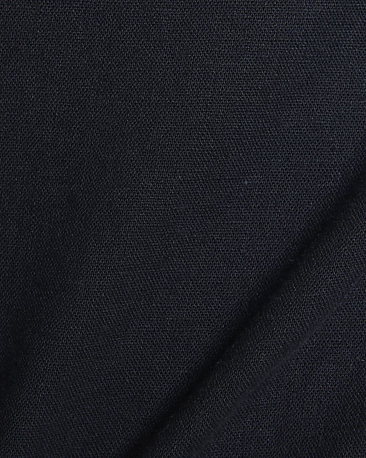 Navy Linen Blend Skort