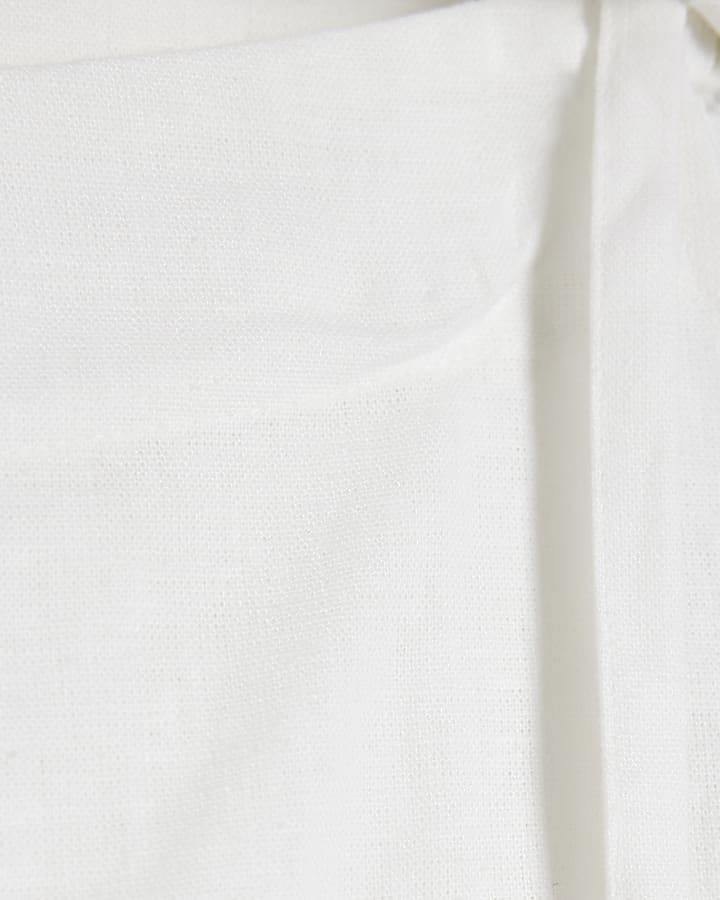 White Linen Blend Skort