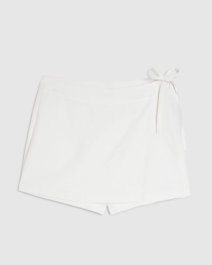 White Linen Blend Skort