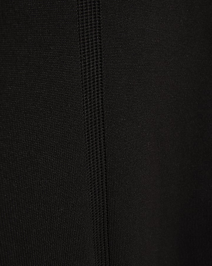 Black Knitted Long Chiffon Sleeve Top