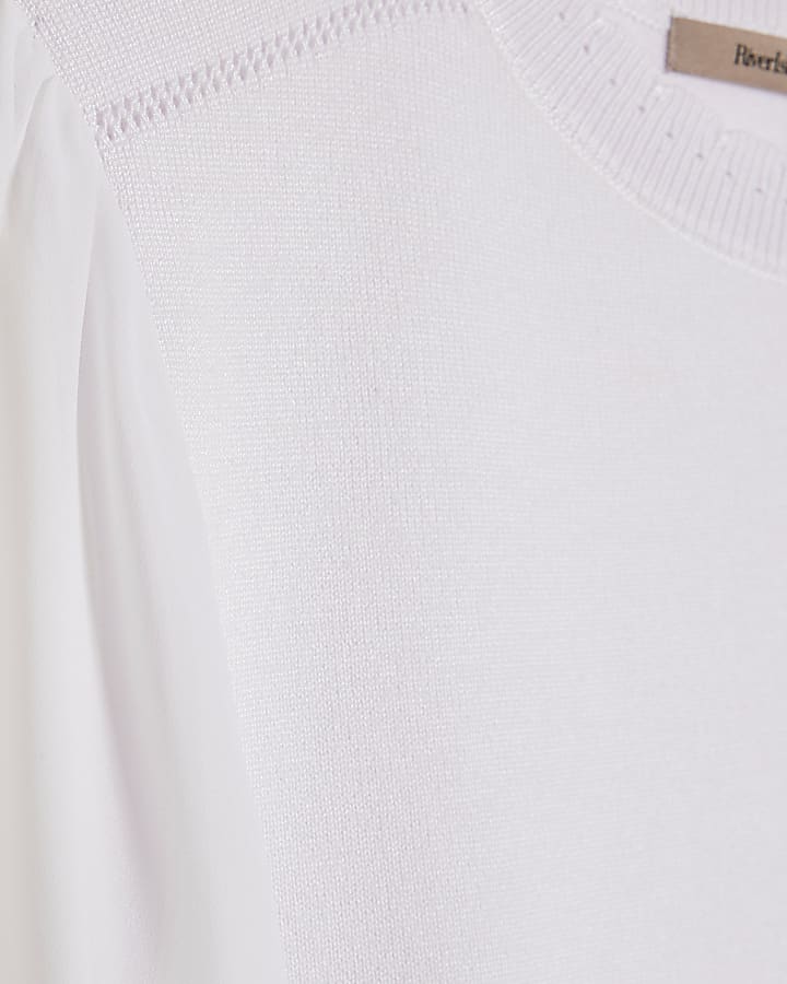 White Chiffon Long Sleeve Blouse