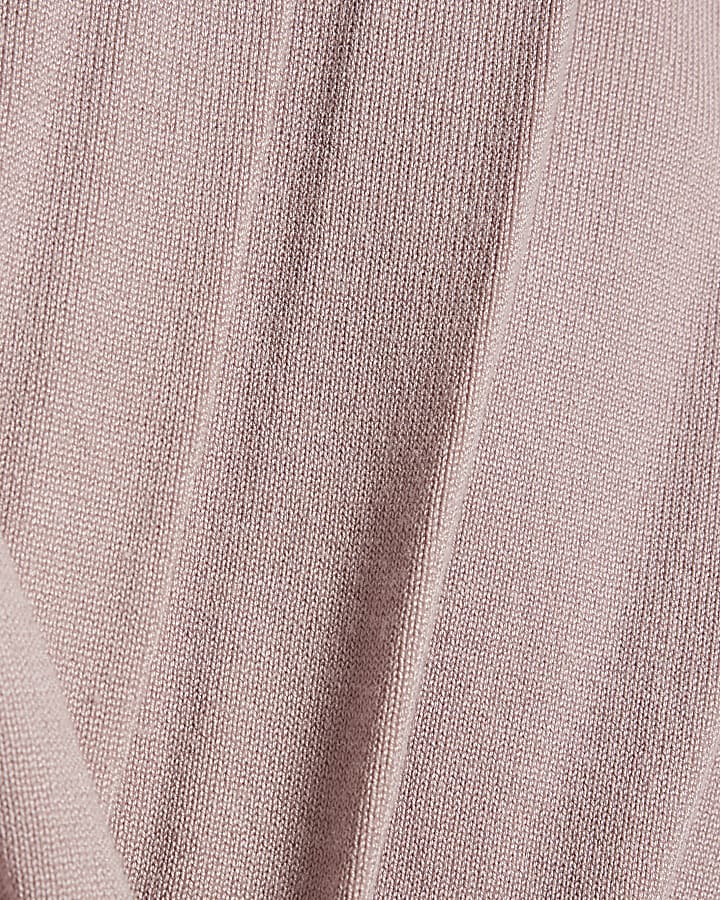 Pink Knitted Hybrid Long Sleeve Top