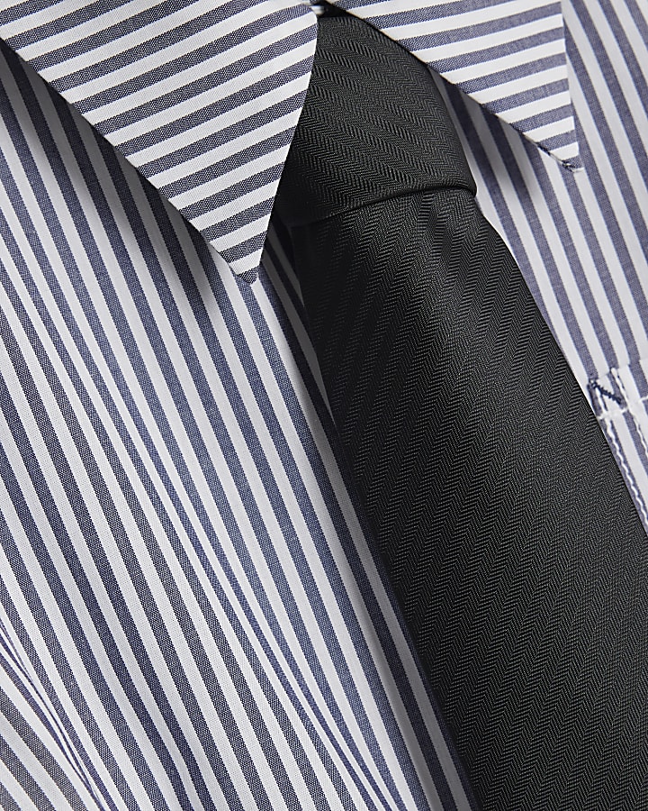 Blue Stripe Tie Shirt
