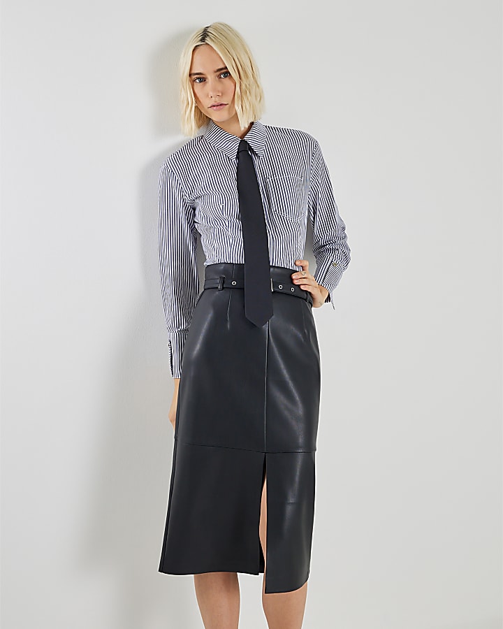 Blue Stripe Tie Shirt
