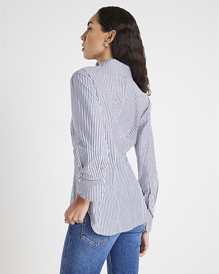White Striped Button Up Shirt