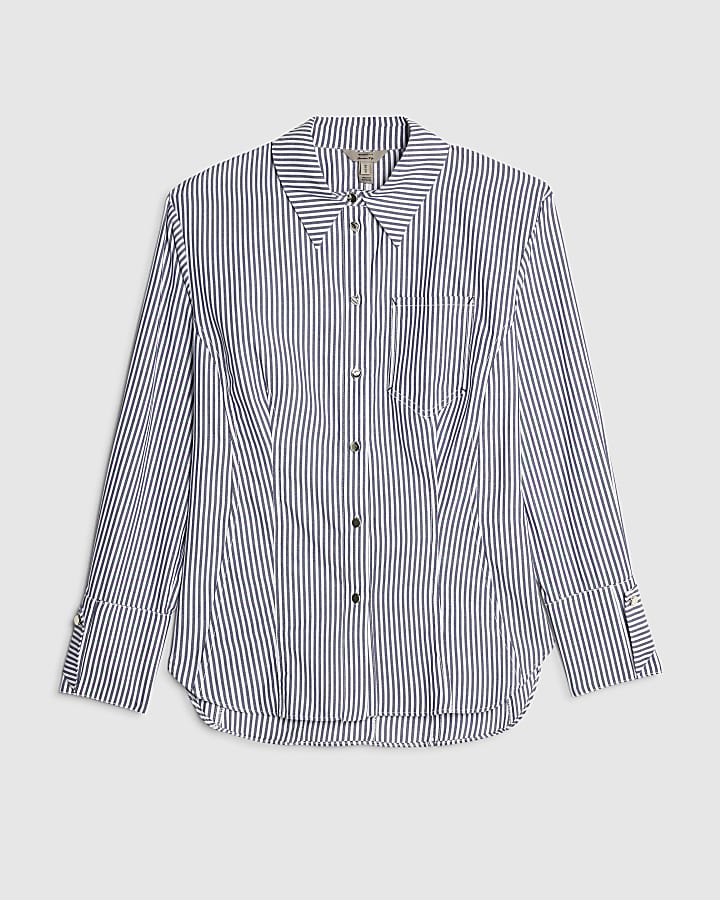 White Striped Button Up Shirt