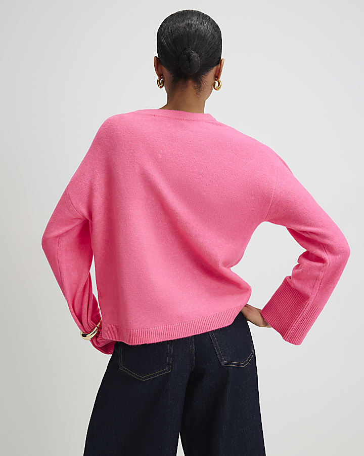 Pink Crew Neck Jumper