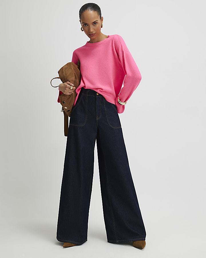 Pink Crew Neck Jumper