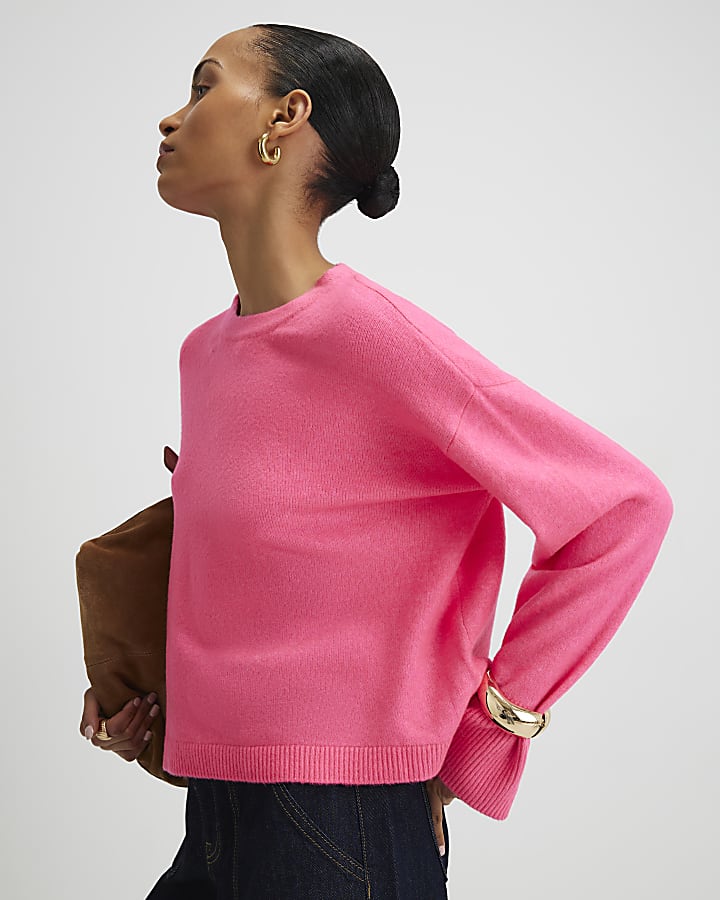 Pink Crew Neck Jumper