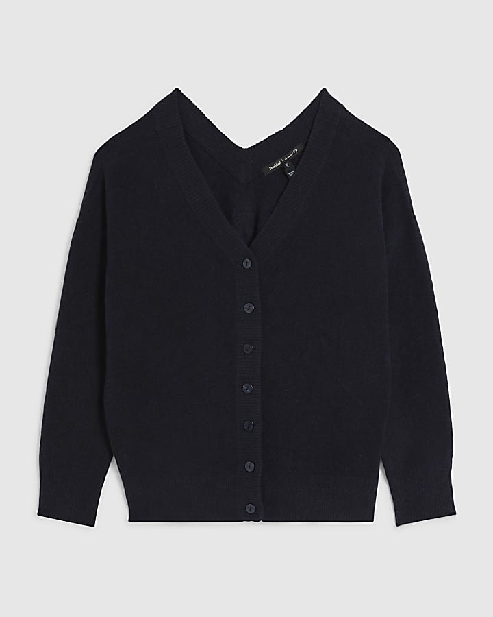 Navy V Neck Cardigan