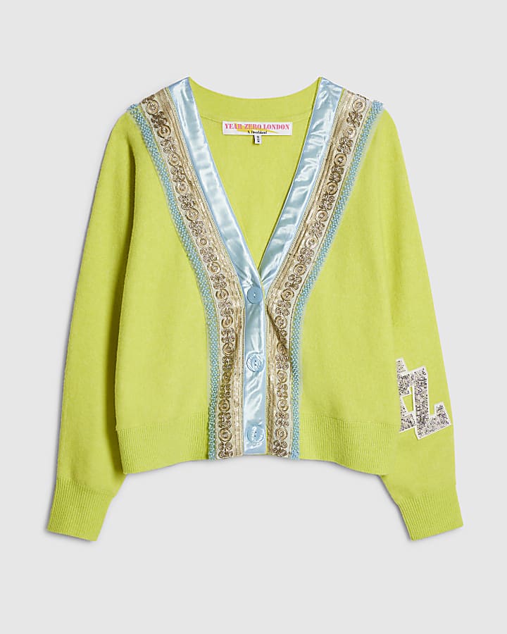 Green Year Zero Embellished Cardigan