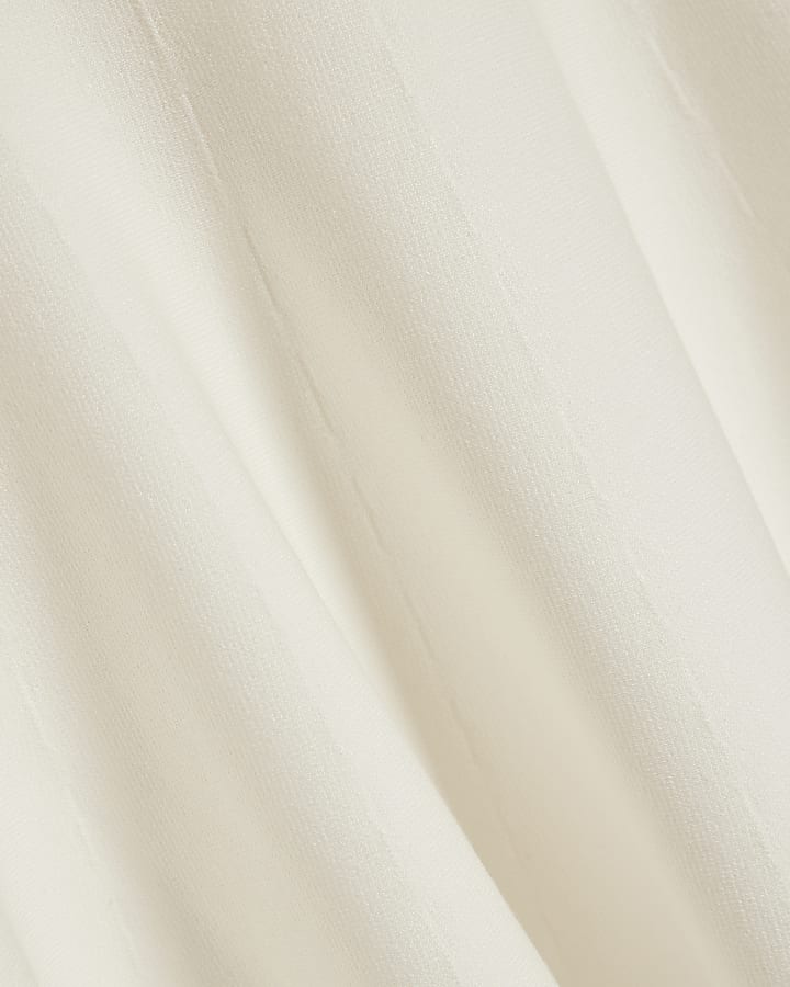 Cream Knitted Midi Skirt