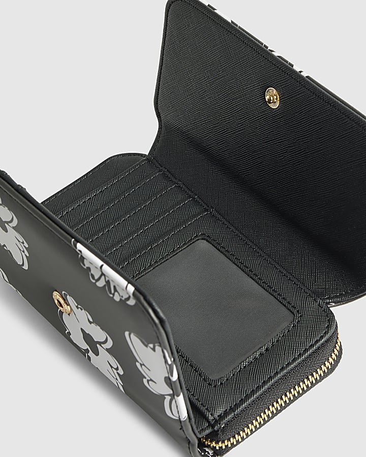 Black Floral Print Purse